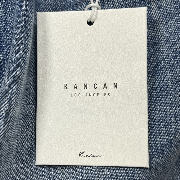 KanCan Jeans Women’s XS Blue High Rise Cuffed Paper Bag Mom Relaxed Fit - Picture 13 of 15